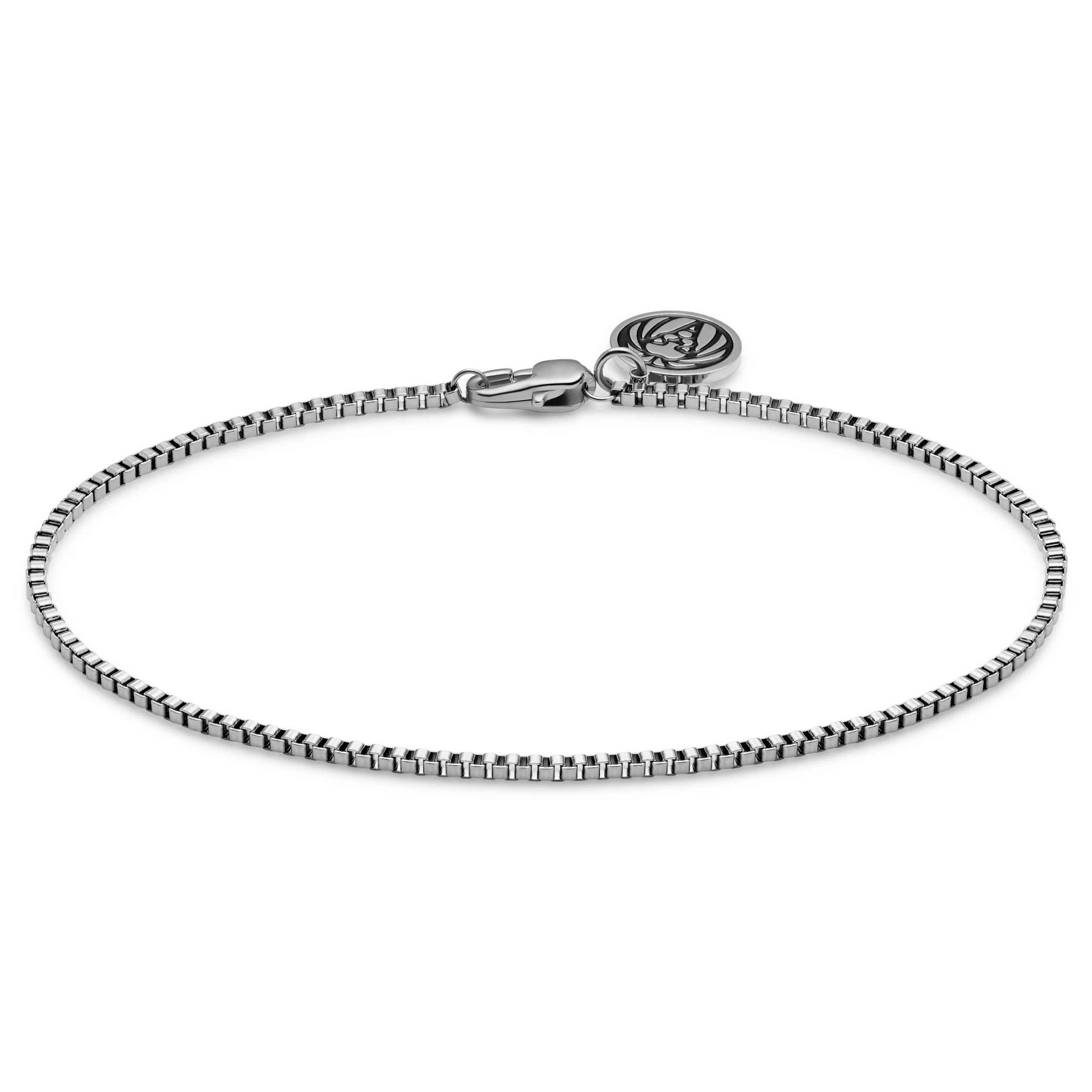 Essentials | 1/32" (1 Mm) Silver-Tone Square Box Chain Bracelet
