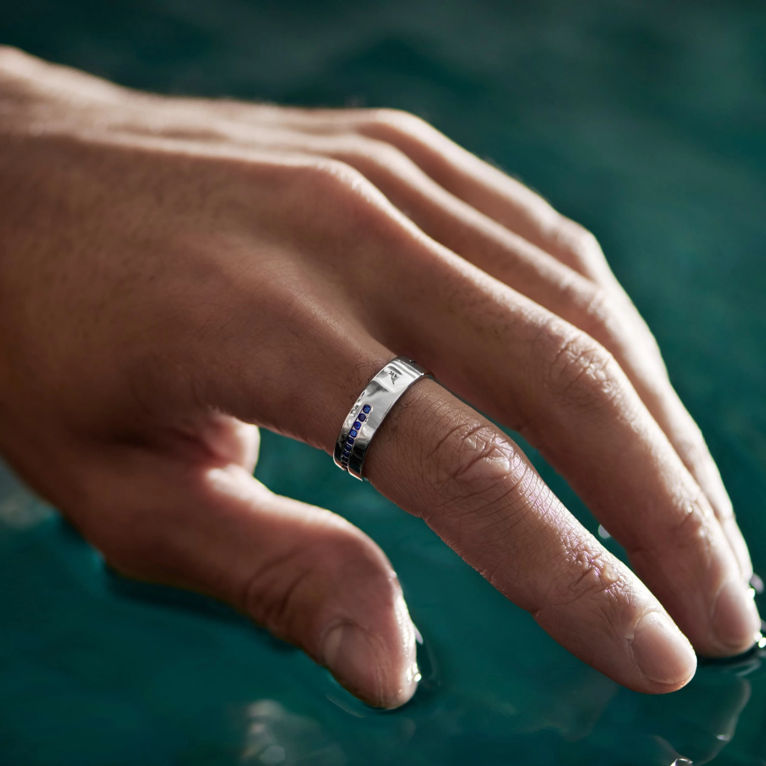 Adrian | 6 Mm 925 Sterling Silver With Blue Lined Zirconia Ring - Image 2