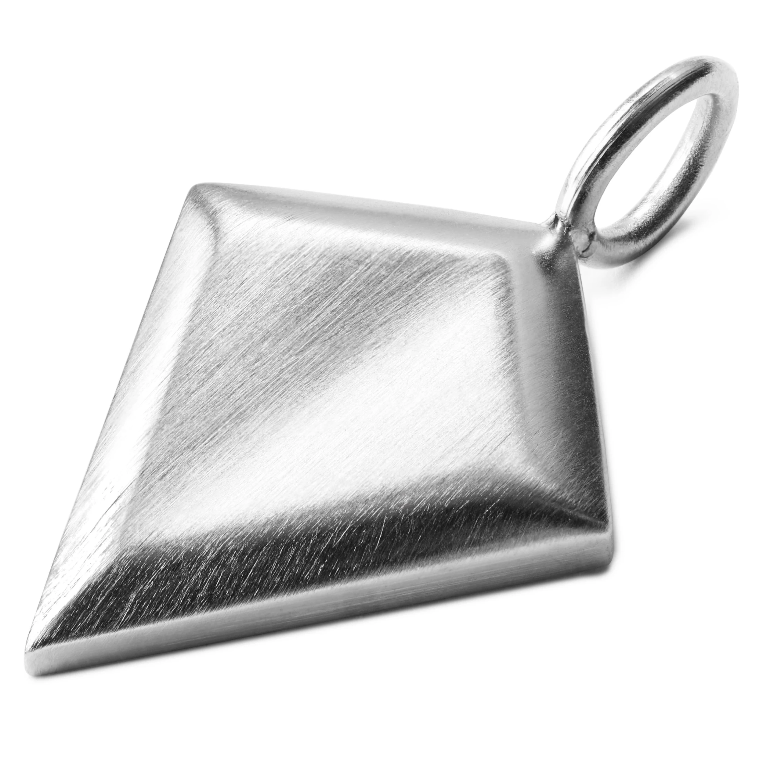 Silver-Tone Stainless Steel Triangle Pendant - Image 2