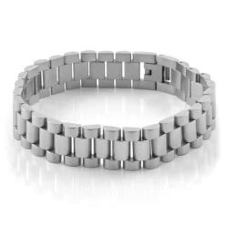 Silver-Tone Stainless Steel Link Bracelet