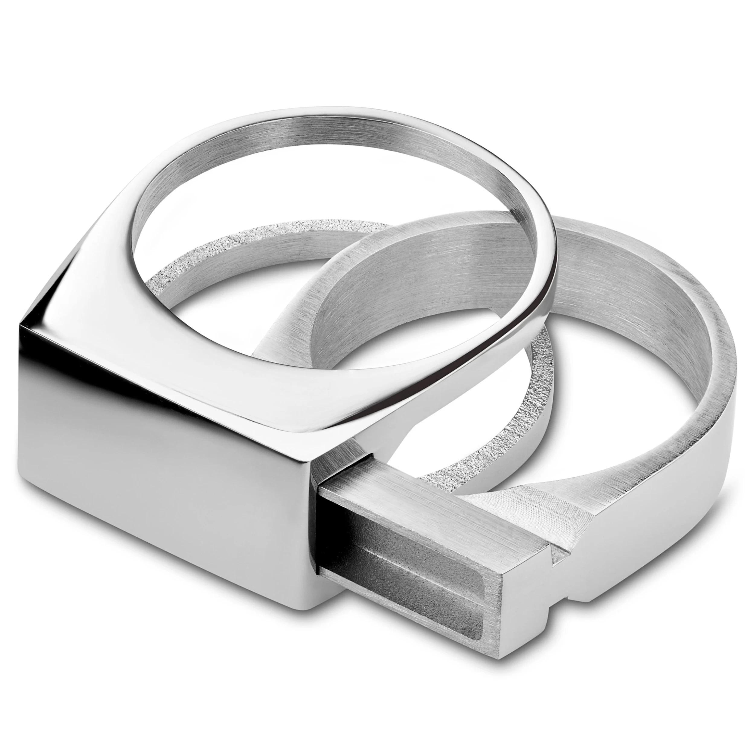 Stainless Steel Secret Compartment Signet Ring - Image 4