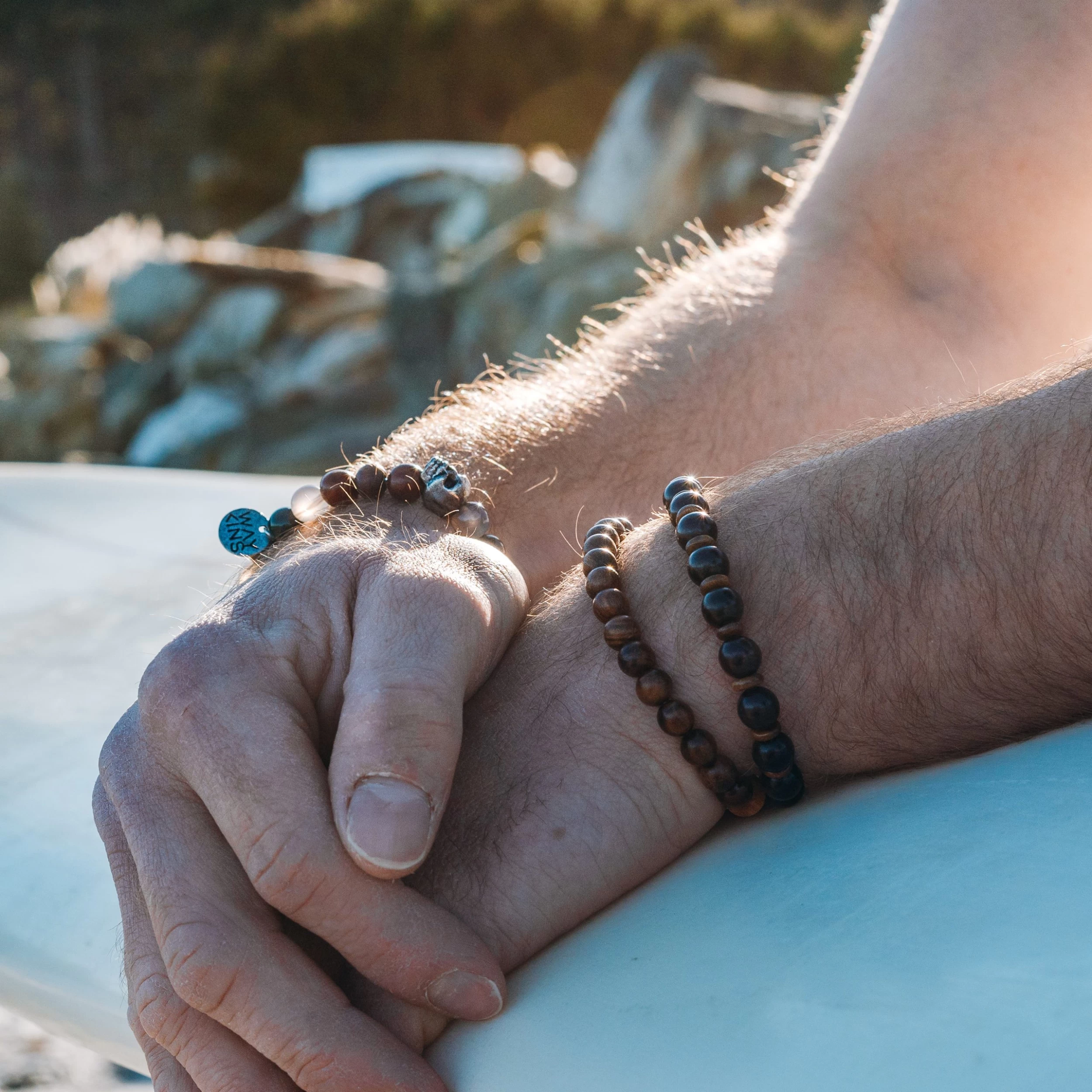 Wave | Natural Black & Earth Tones Wooden Bracelet Set - Image 4