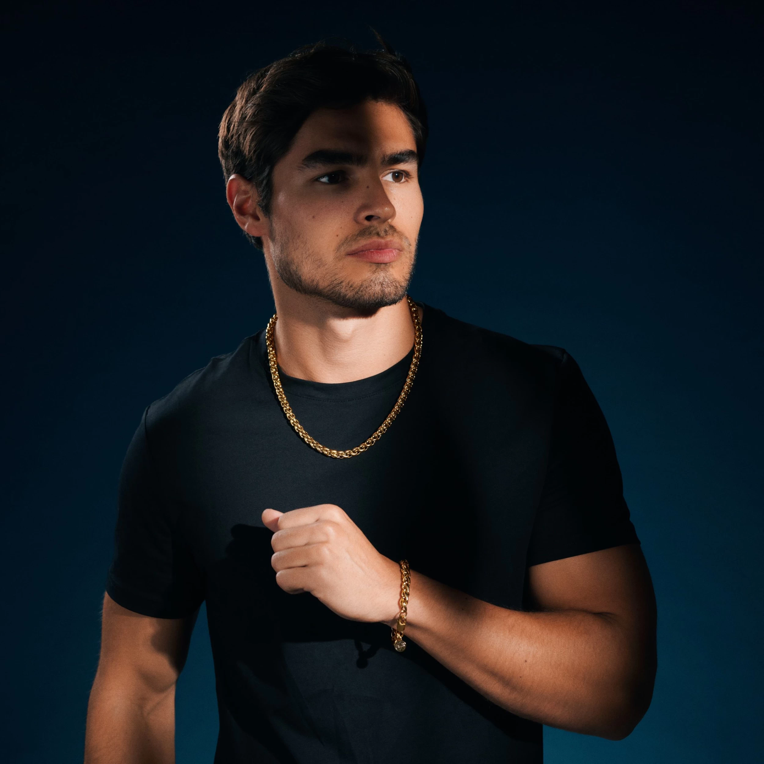 Essentials | 1/3" (8 Mm) Gold-Tone Wheat Chain Bracelet - Image 2